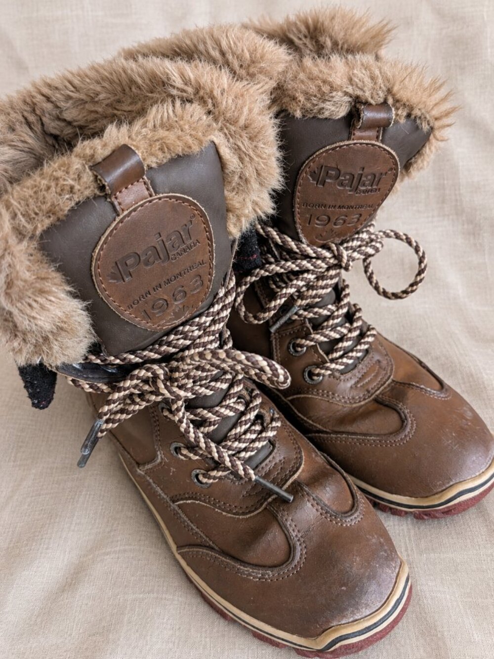 Pajar Canada Brown Fur-Lined Winter Boots